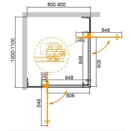 Душевой уголок Cezares Slider 90x110 SLIDER-AH-2-80/90-100/110-GRIGIO-Cr
