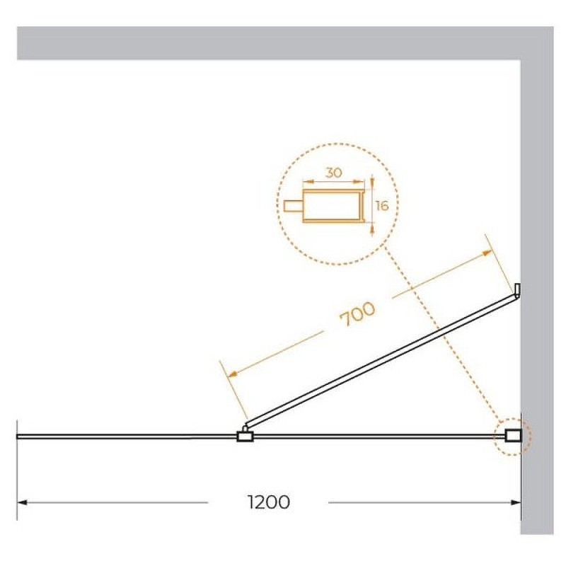 Душевая перегородка Cezares Liberta 120 LIBERTA-L-1-TB-120-BR-Cr