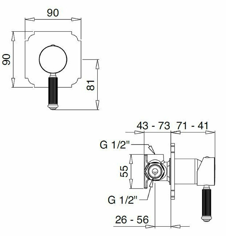 Смеситель для душа Cezares Olimp DIM2-L OLIMP-DIM2-02-L