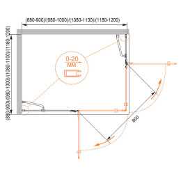 Душевой уголок Cezares Bergamo 90x90 BERGAMO-W-A-2-90-C-Cr