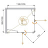 Душевой уголок Cezares Elena 120x100 L ELENA-W-AH-2-120/100-P-Cr-L