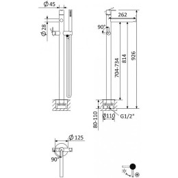 Смеситель для ванны Cezares Leaf LEAF-VDP-L-SR