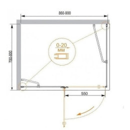 Душевой уголок Cezares Bergamo 90x80 L BERGAMO-W-AH-1-90/80-C-Cr-L