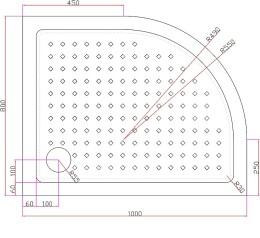 Акриловый поддон для душа Cezares Tray A 100x80 R TRAY-A-RH-100/80-550-15-W-R