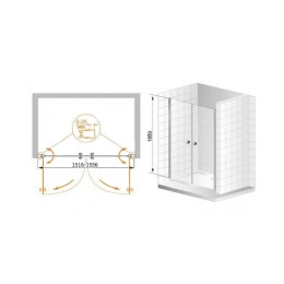 Душевая дверь Cezares Elena 160 ELENA-W-B-2-160-P-Cr