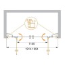 Душевая дверь Cezares Elena 200 ELENA-W-B-22-200-C-Cr