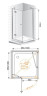 Душевой уголок Cezares Verona A-1 100x100 VERONA-W-A-1-100-P-Cr-L