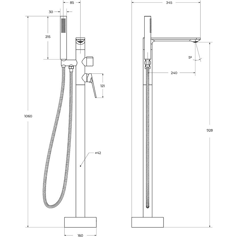 Смеситель для ванны Cezares Comfort COMFORT-VDP-01