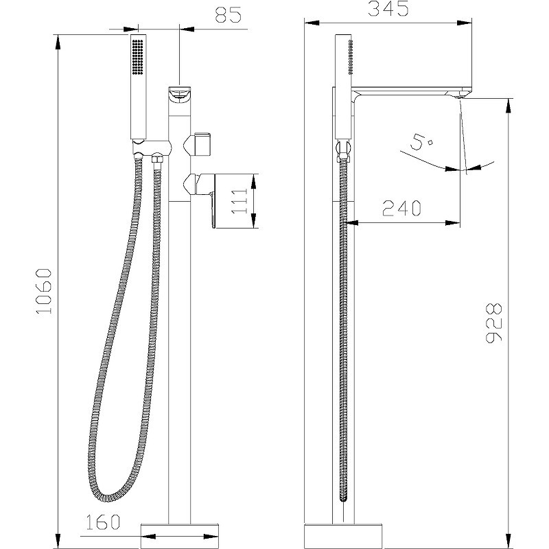 Смеситель для ванны Cezares Lux LUX-VDP-01