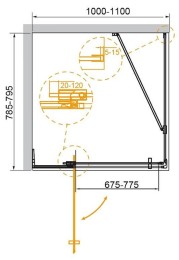 Душевой уголок Cezares Slider 110x80 SLIDER-AH-1-80-100/110-GRIGIO-GM