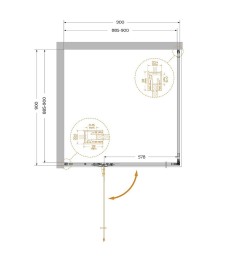 Душевой уголок Cezares Liner 90x90 L LINER-A-1-90-C-GM-L