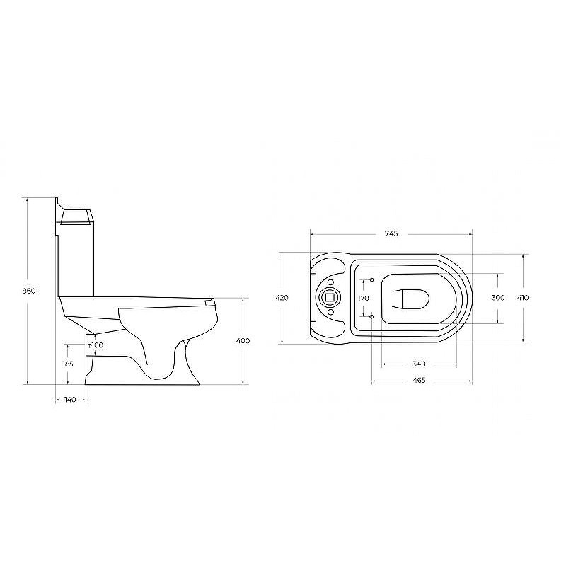 Унитаз-компакт Cezares King Palace CZR-163-T