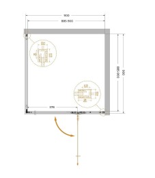 Душевой уголок Cezares Liner 90x90 R LINER-A-1-90-C-GM-R