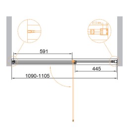 Душевая дверь Cezares Urban 110 URBAN-B-12-110-C-CR