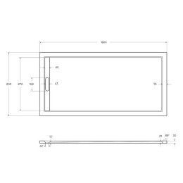 Душевой поддон из искусственного камня Cezares Tray AS 160x80 TRAY-AS-AH-160/80-30-W