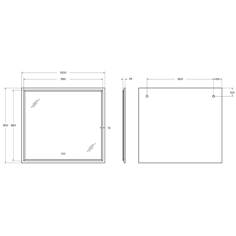 Зеркало Cezares Interni 100 CZR-SPC-INT-1000-900-LED-TCH-WARM-BORO с подсветкой