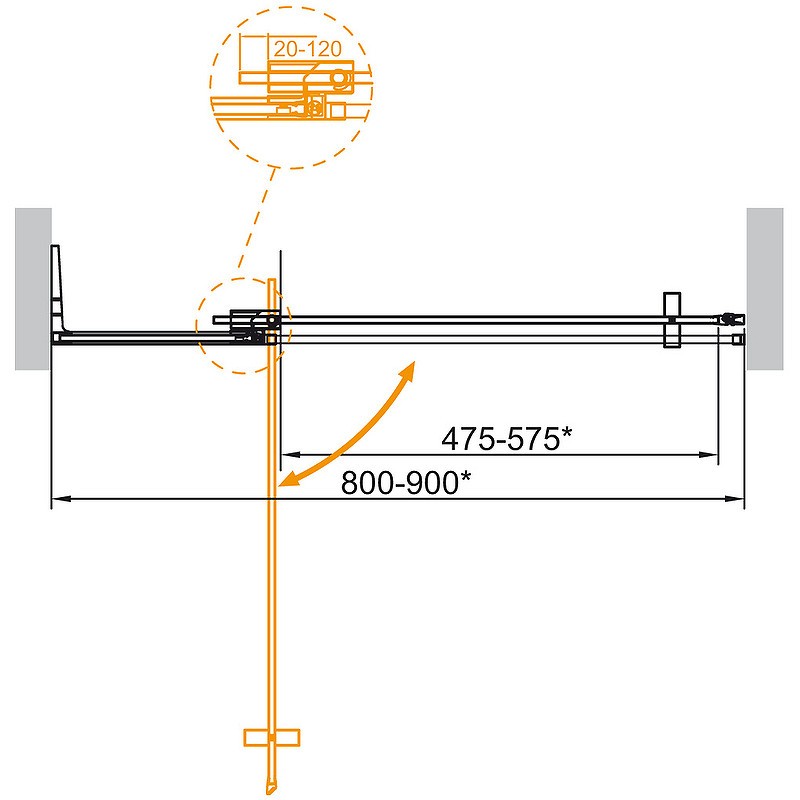 Душевая дверь Cezares Slider 90 SLIDER-B-1-80/90-C-NERO
