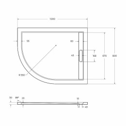 Душевой поддон из искусственного камня Cezares Tray AS 100x80 R TRAY-AS-RH-100/80-30-W-R