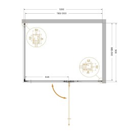 Душевой уголок Cezares Liner 120x90 R LINER-AH-1-120/90-C-GM-R