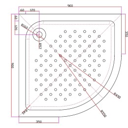 Акриловый поддон для душа Cezares Tray A  90х90 TRAY-A-R-90-550-15-W-W0