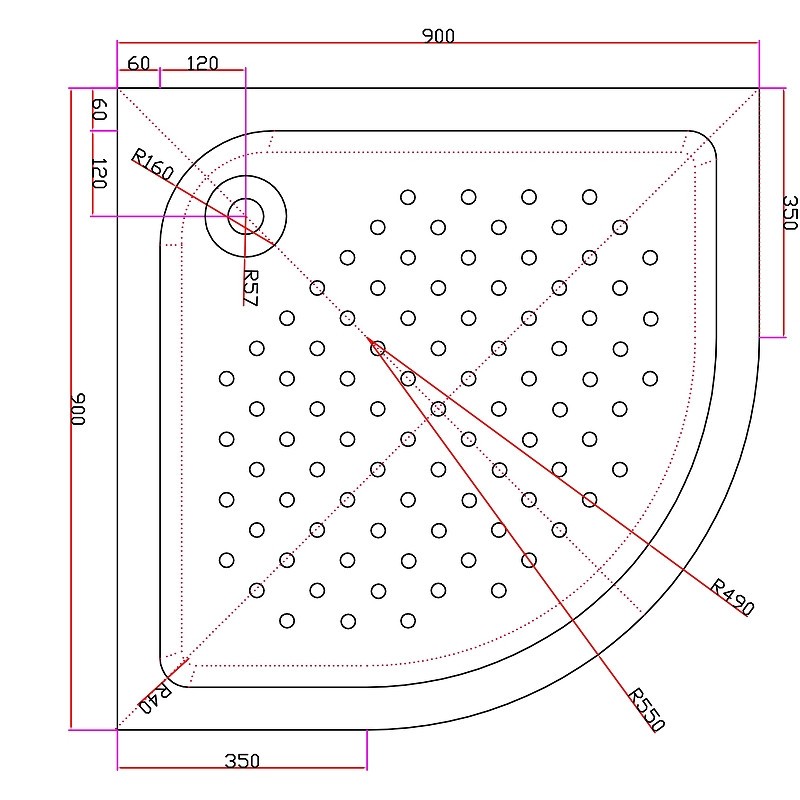 Акриловый поддон для душа Cezares Tray A 90х90 TRAY-A-R-90-550-15-W-W0
