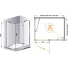 Душевой уголок Cezares Bergamo 90x100 R BERGAMO-W-AH-1-90/100-C-Cr-R