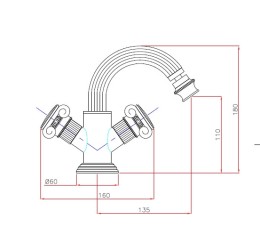 Смеситель для биде Cezares Olimp OLIMP-BS2-01-Sw