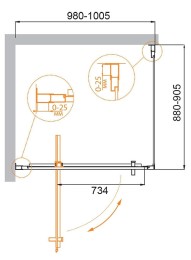 Душевой уголок Cezares Molveno 100x90 MOLVENO-AH-1-100/90-C-Cr-IV