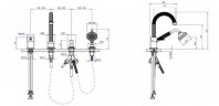 Смеситель на борт ванны Cezares Olimp OLIMP-BVDM-01-L