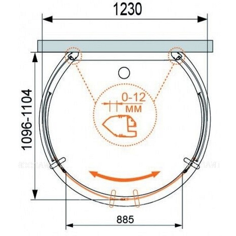 Акриловый поддон для душа Cezares Tray A 123x110 TRAY-A-MODENA-O-123/110-15-W