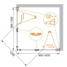 Душевой уголок Cezares Elena 100x100 ELENA-W-AS-2-100-C-Cr