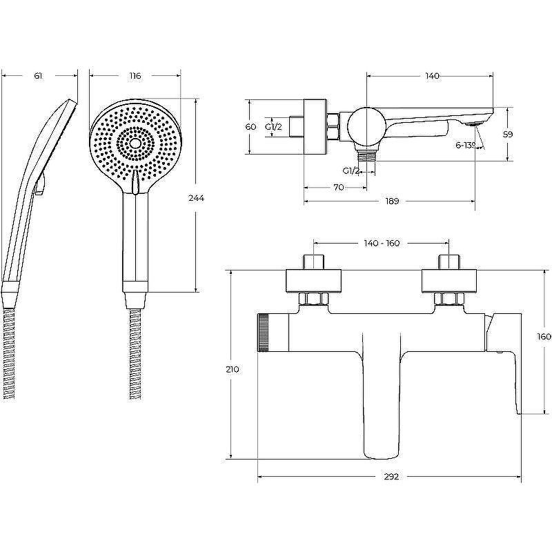 Смеситель для ванны Cezares Lux LUX-VD-01