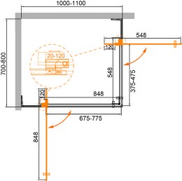 Душевой уголок Cezares Slider 110x80 SLIDER-AH-2-70/80-100/110-GRIGIO-GM