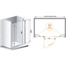 Душевая дверь Cezares Bergamo 215 R BERGAMO-W-B-13-100+60/60-C-Cr-R