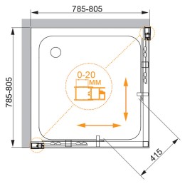 Душевой уголок Cezares Momento 80x80 MOMENTO-A-2-80-C-Cr