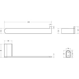 Полотенцедержатель Cezares Stylus STYLUS-TH02-BORO