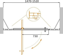 Душевая дверь Cezares Molveno 150 MOLVENO-BA-12-100+50-C-Cr-IV