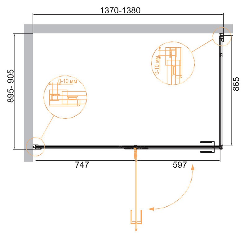 Душевой уголок Cezares Bellagio 140x90 BELLAGIO-AH-1-140/90-C-BORO