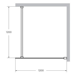 Душевая перегородка Cezares Liberta 120 LIBERTA-L-1-120-120-BR-NERO