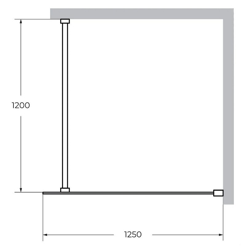 Душевая перегородка Cezares Liberta 125 LIBERTA-L-1-125-120-C-Cr