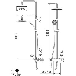 Душевая система Cezares Leaf LEAF-CDA-30-L-NOP
