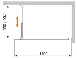 Душевая перегородка Cezares Liberta 110 LIBERTA-L-1-110-BR-Cr