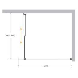 Душевая перегородка Cezares Liberta 125 LIBERTA-L-1-125-C-NERO