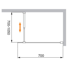 Душевая перегородка Cezares Liberta 70 LIBERTA-L-1-70-C-Cr