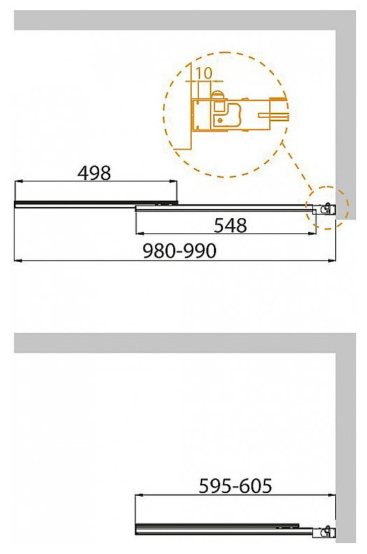 Шторка на ванну Cezares Slider 100 SLIDER-VF-11-100/150-P-Cr