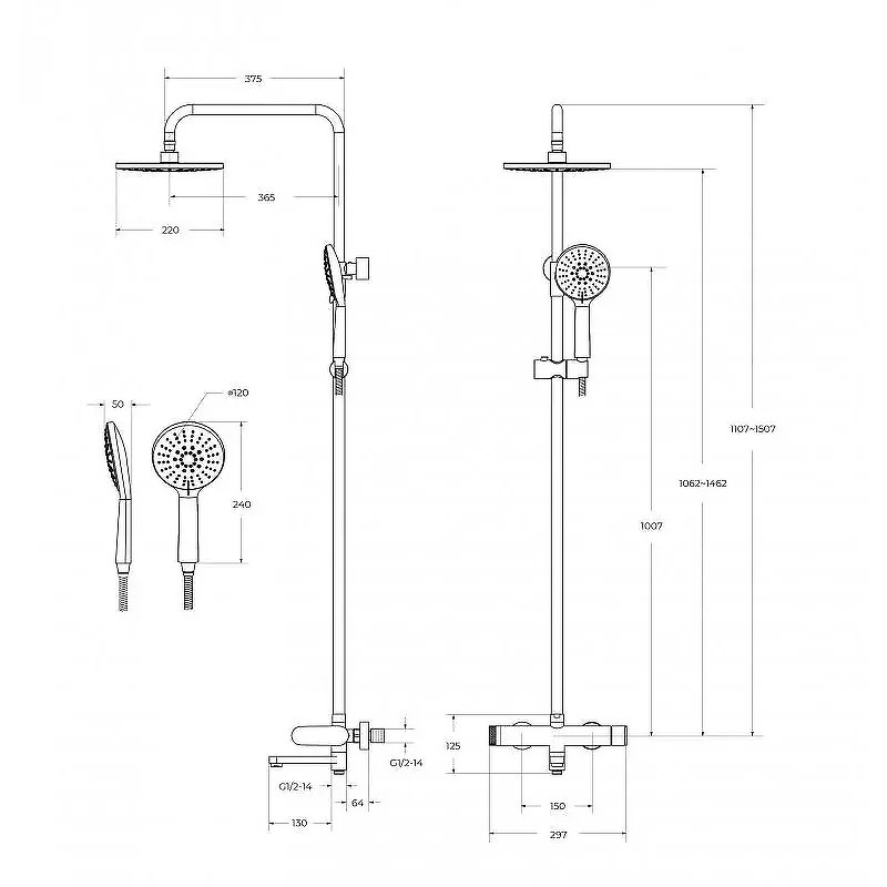 Душевая система Cezares Stylus STYLUS-CVD-IN