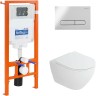 Комплект унитаза Cezares Stylus-Tor CZR-6601-TH-TOR/CZR2316SC с инсталляцией BelBagno BB002-80/BB005-PR-CHROME