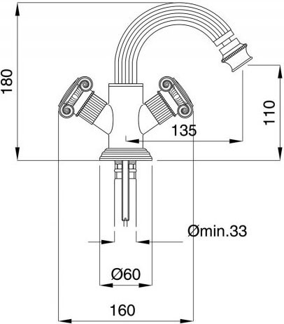 Смеситель для биде Cezares Olimp OLIMP-BS2-02-M
