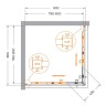 Душевой уголок Cezares Relax-304 80x80 RELAX-304-A-2-80-C-GM