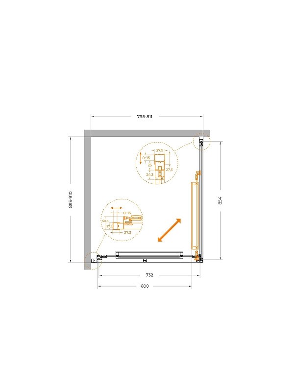 Душевой уголок Cezares Lux 80x90 LUX-AH-FS-1-80/90-C-CR